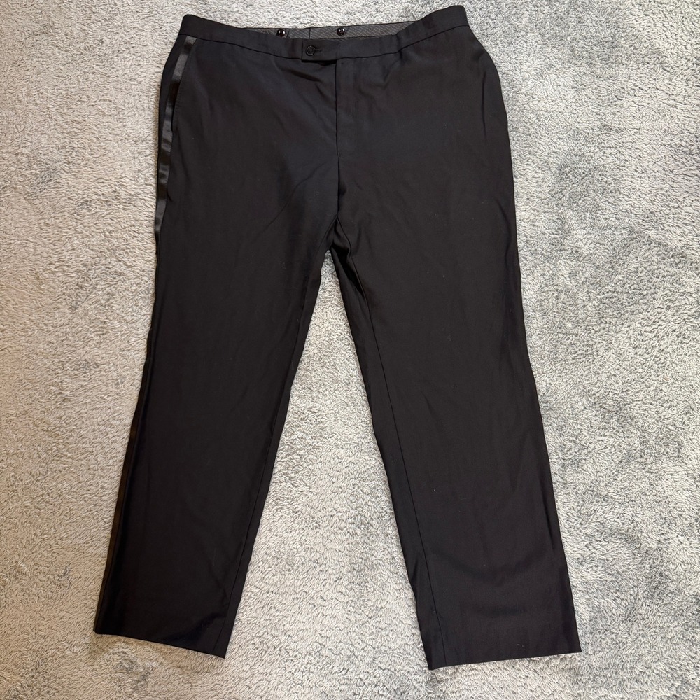 Lauren Ralph Lauren Mens Tuxedo Pants 40W x 30L Black Satin Stripe Formal Pants